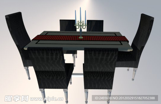 餐桌3D草图模型