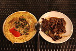 海蛎煎和牛肉