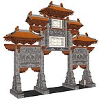 山门效果模型