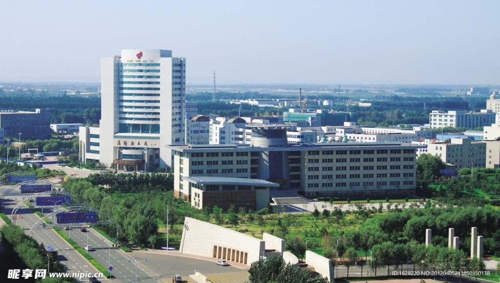 城市建筑鸟瞰园林摄影