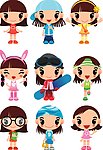 卡通小女孩
