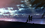 黄昏 海边 女孩