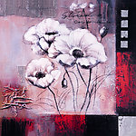 油画 白花