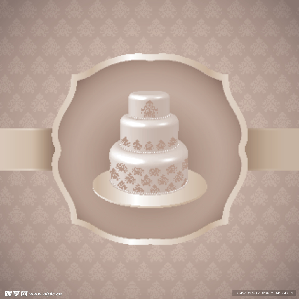 欧式花纹 婚纱婚纱蛋糕