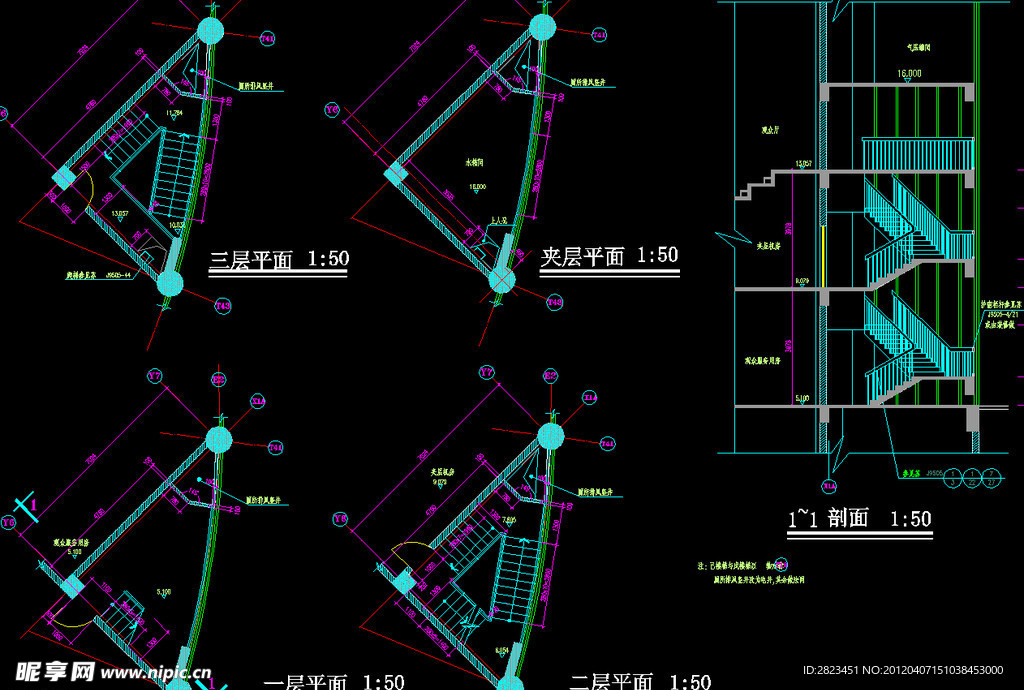 师范大学体育馆 戊楼梯详图