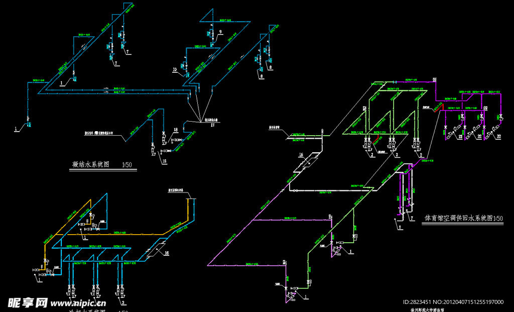 师范大学游泳馆 空调供回水系统图