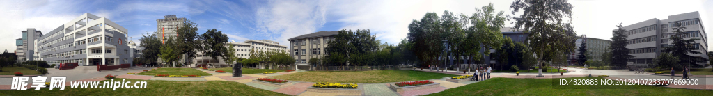 北方工业大学老图书馆前小花园360度全景