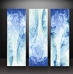 时尚蓝色花纹banner