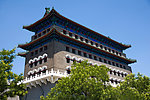 前门 古楼 绿树 树木 蓝天