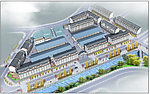 仿古建筑综合市场鸟瞰图