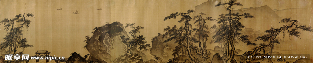 仿夏圭山水卷
