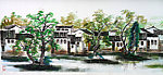 国画 水墨江南水乡
