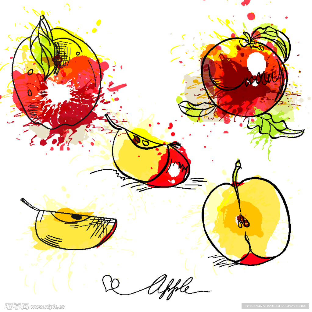 涂鸦草图水果