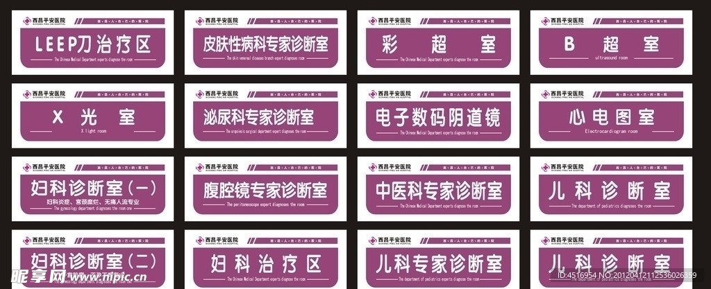 医院科室牌