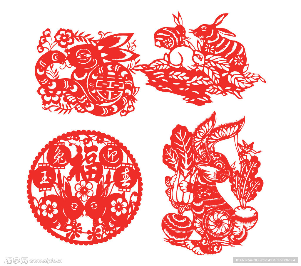 剪纸兔蛇