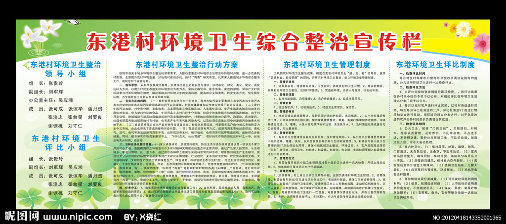 东港村环境卫生整治宣传栏