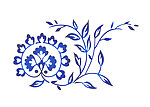 蓝色花纹