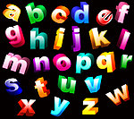 彩色立体字母