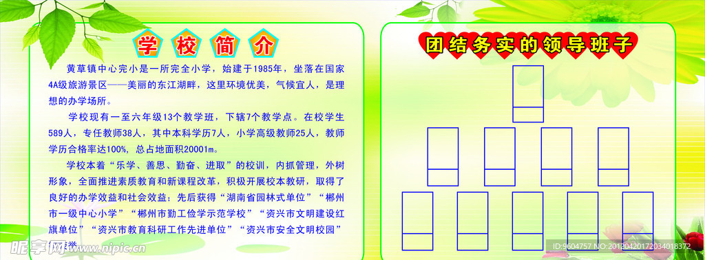 学校简介版面