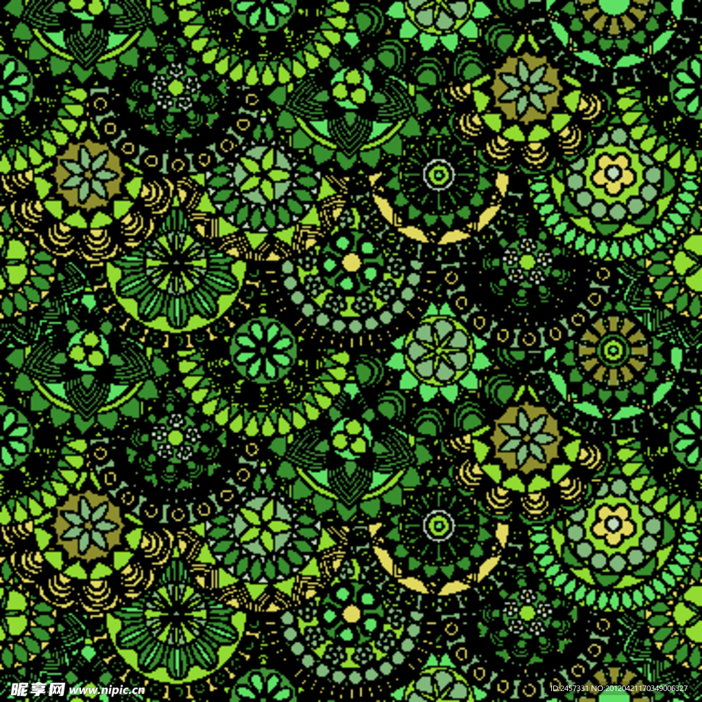 绿色欧式花纹 无缝古典花纹底纹