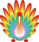 卡通孔雀