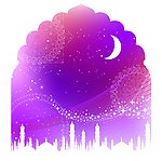 彩色伊斯兰建筑风景剪影