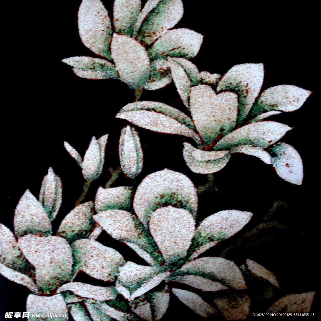 现代抽象装饰漆画素材