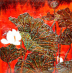 现代抽象装饰漆画素材
