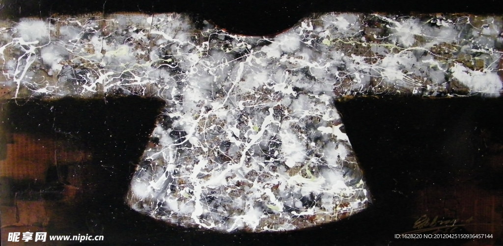 现代抽象装饰漆画素材