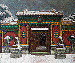 现代抽象装饰漆画素材
