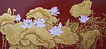 现代抽象装饰漆画素材