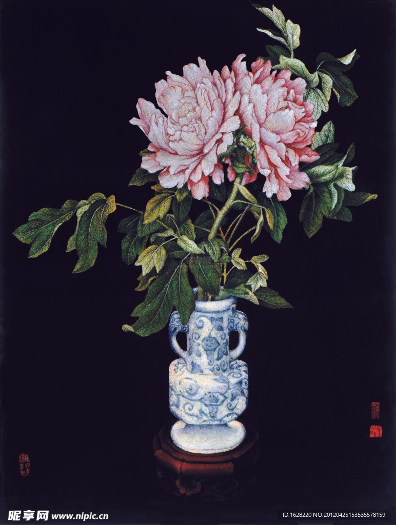 现代抽象装饰漆画素材