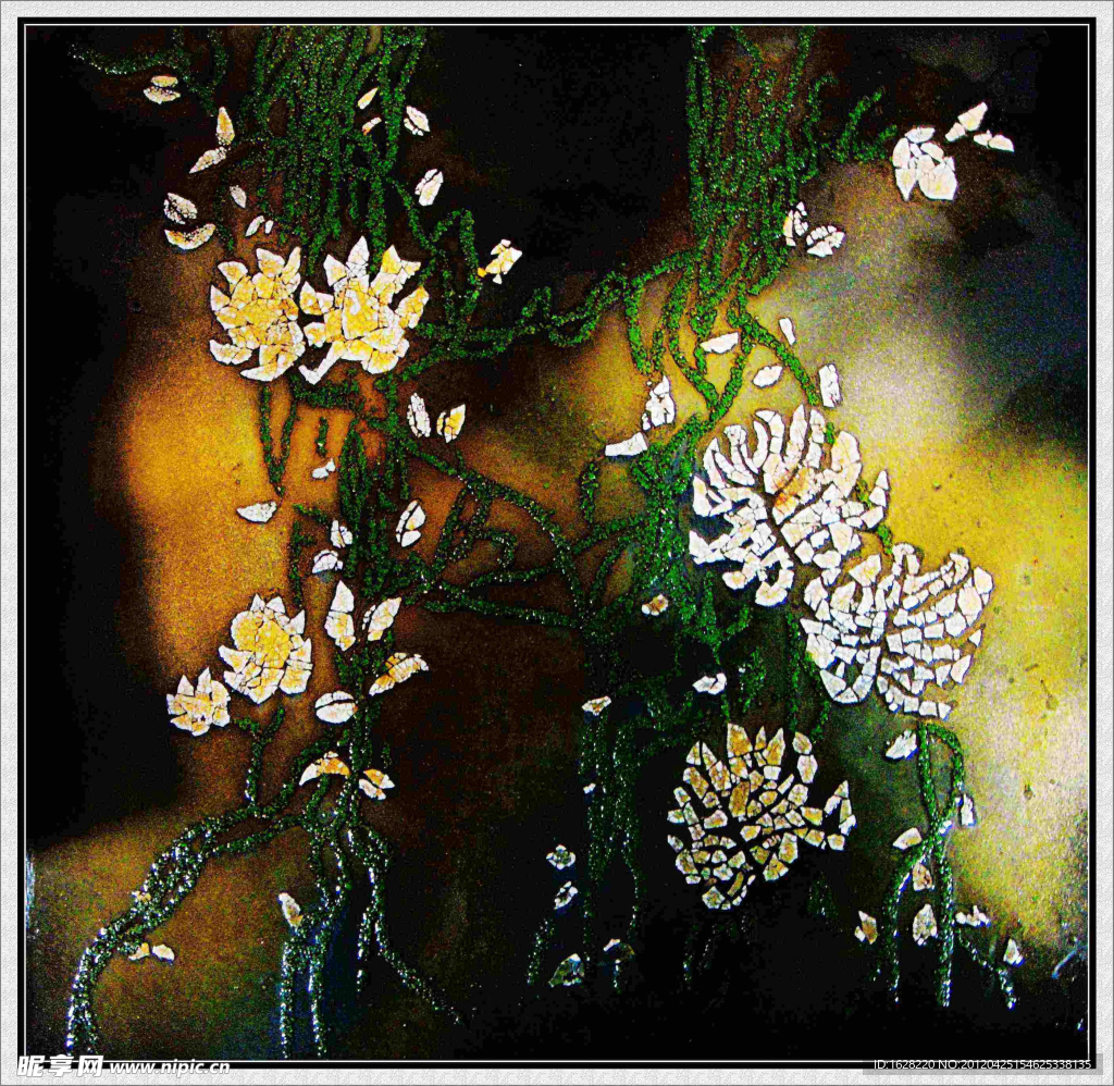 现代抽象装饰漆画素材