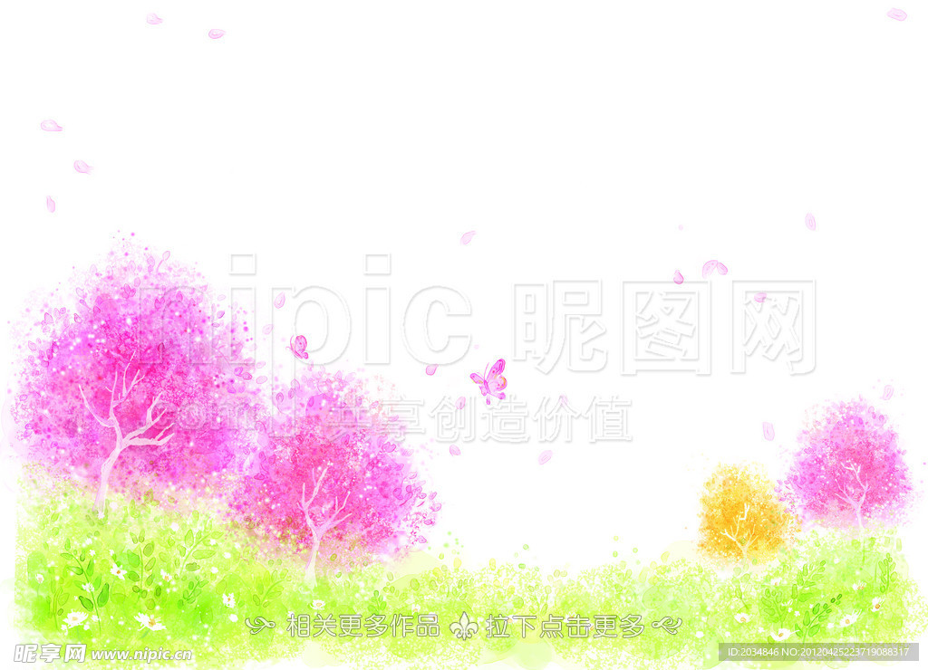 手绘树木