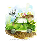 手绘汽车