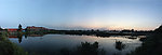 天津理工大学校湖傍晚180度全景