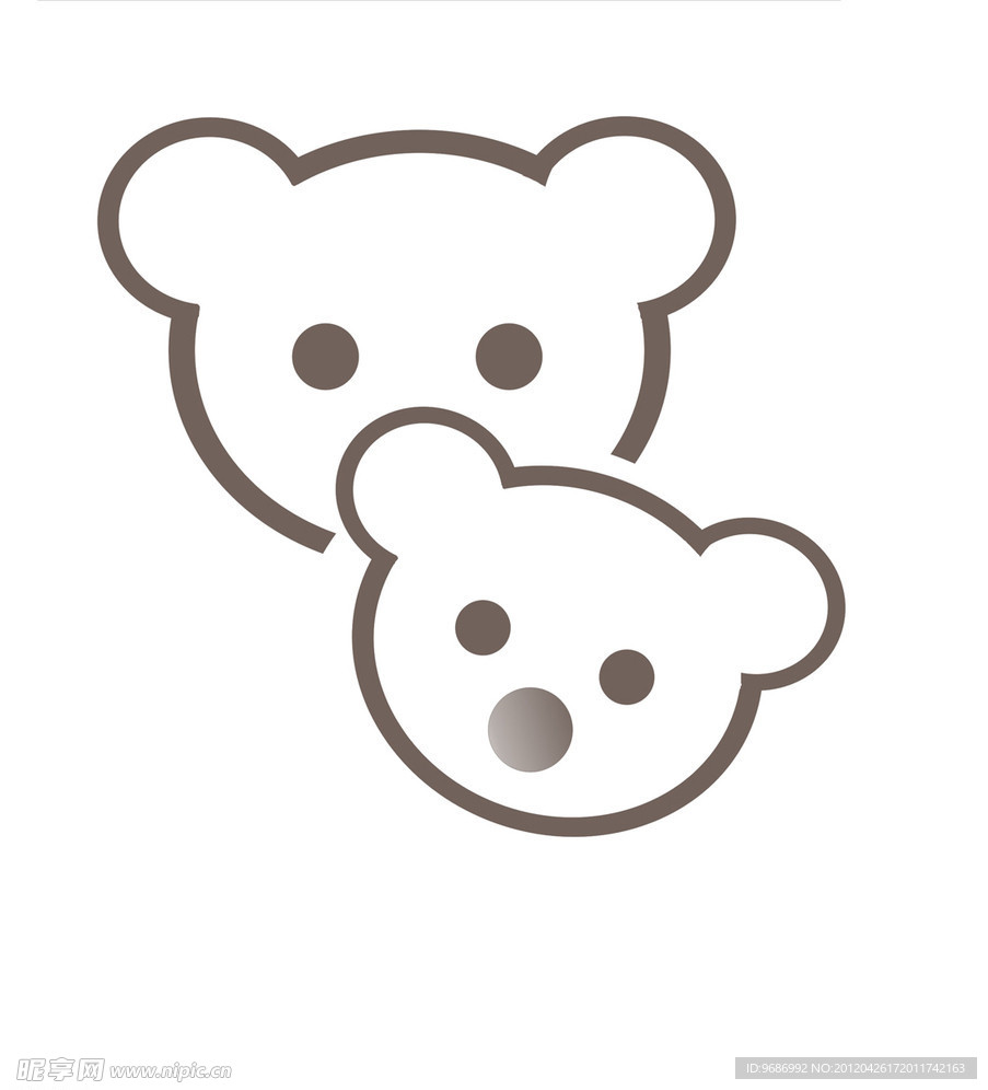 可爱小熊亲子装烫画图案