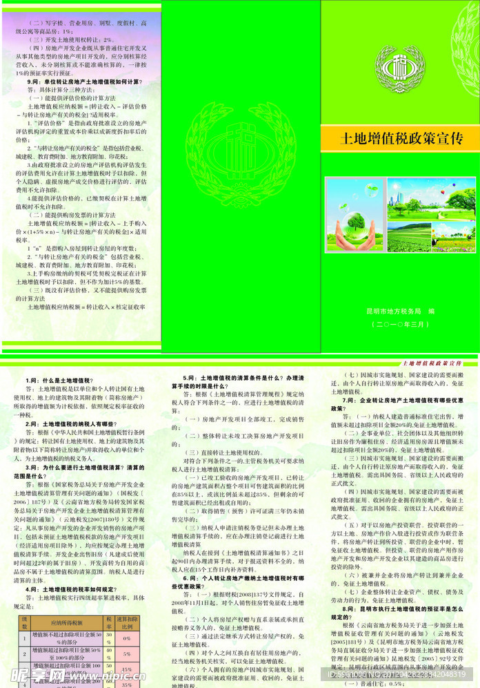 土地增值税政策宣传页