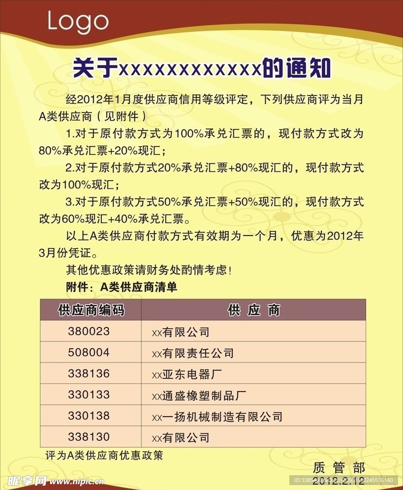 通知模板