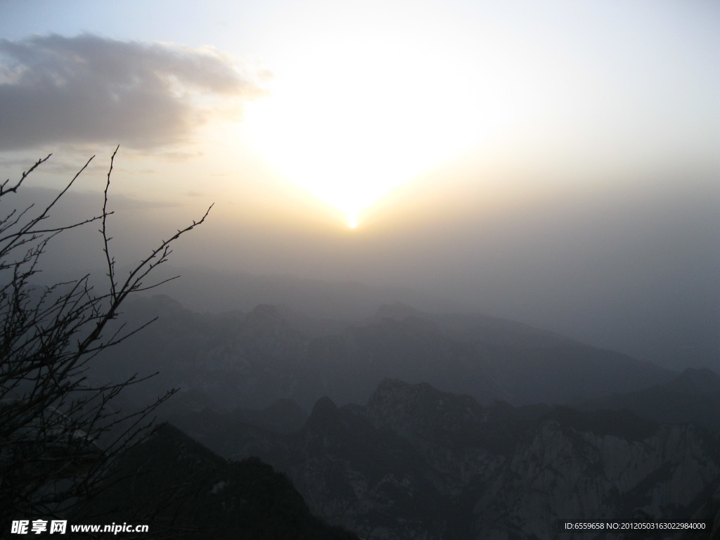 华山西峰顶日落