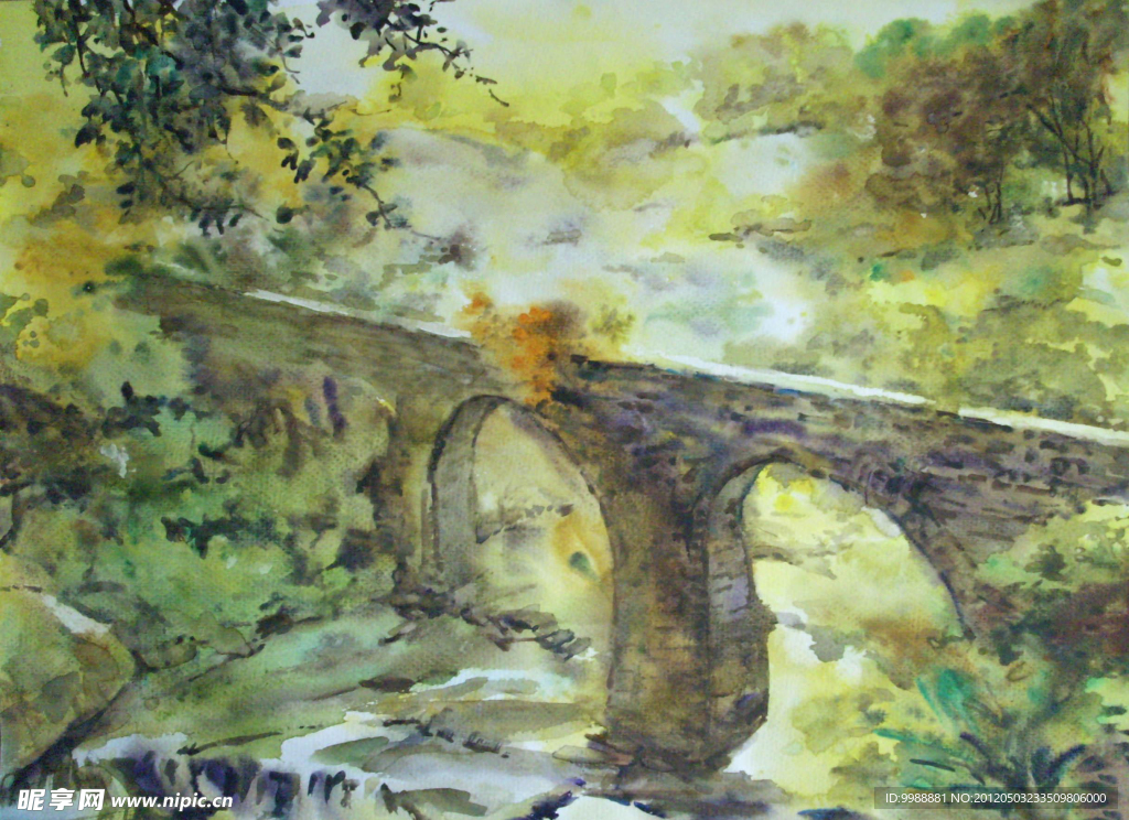 水粉风景
