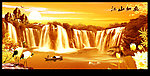 山水国画 风景 财源滚滚