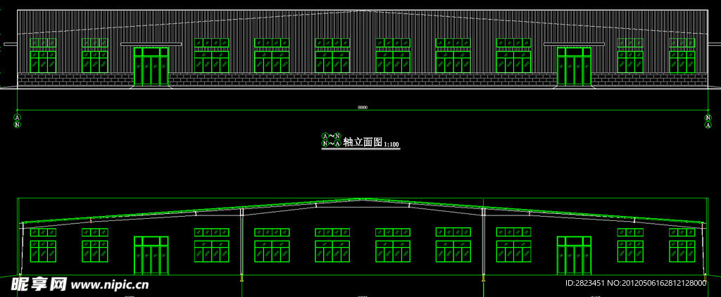 钢结构厂房 YP大样 轴立面