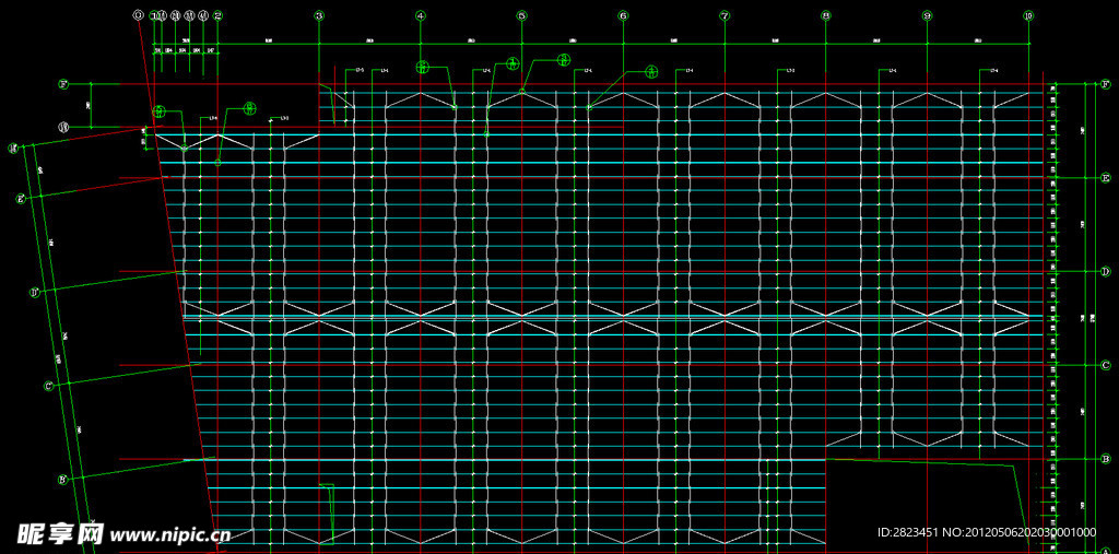 钢结构工程 屋面结构布置图