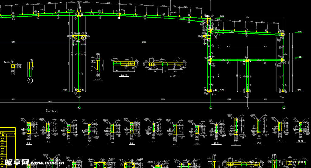 钢结构工程 剖面详图