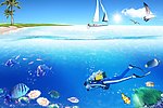 蓝天碧海 海底世界