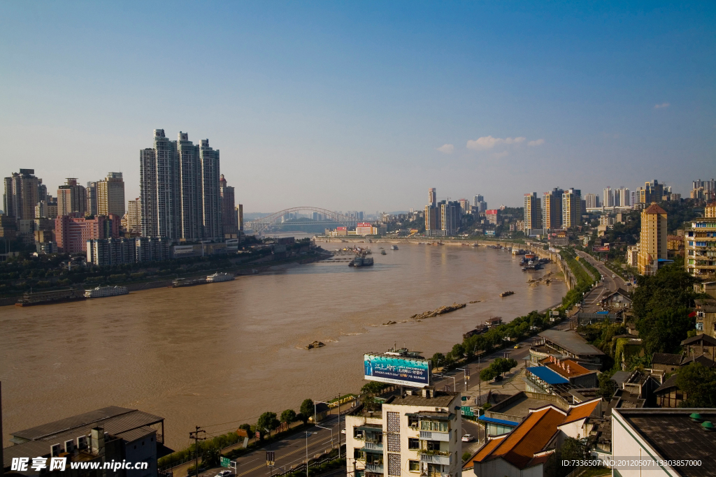重庆城市鸟瞰全景图