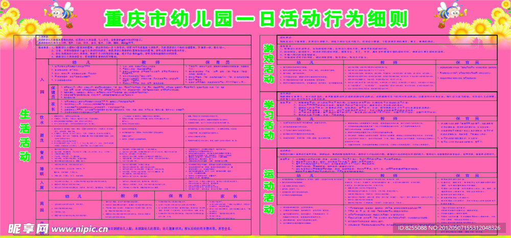 幼儿园一日活动行为细则