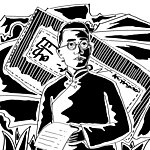 黑白人物场景装饰之胡适