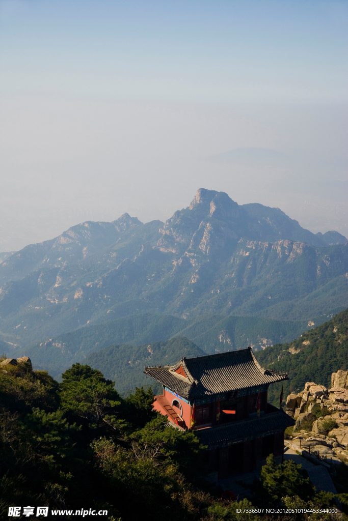 泰安泰山 鸟瞰图